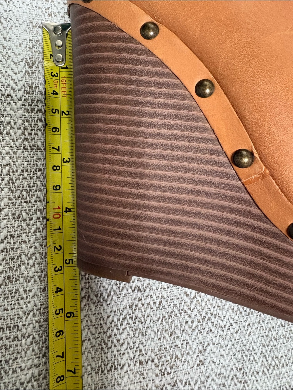 🤎💛JESSICA SIMPSON Brown Leather Wedge Clogs with Stud Trim🤎💛 - Picture 8 of 8